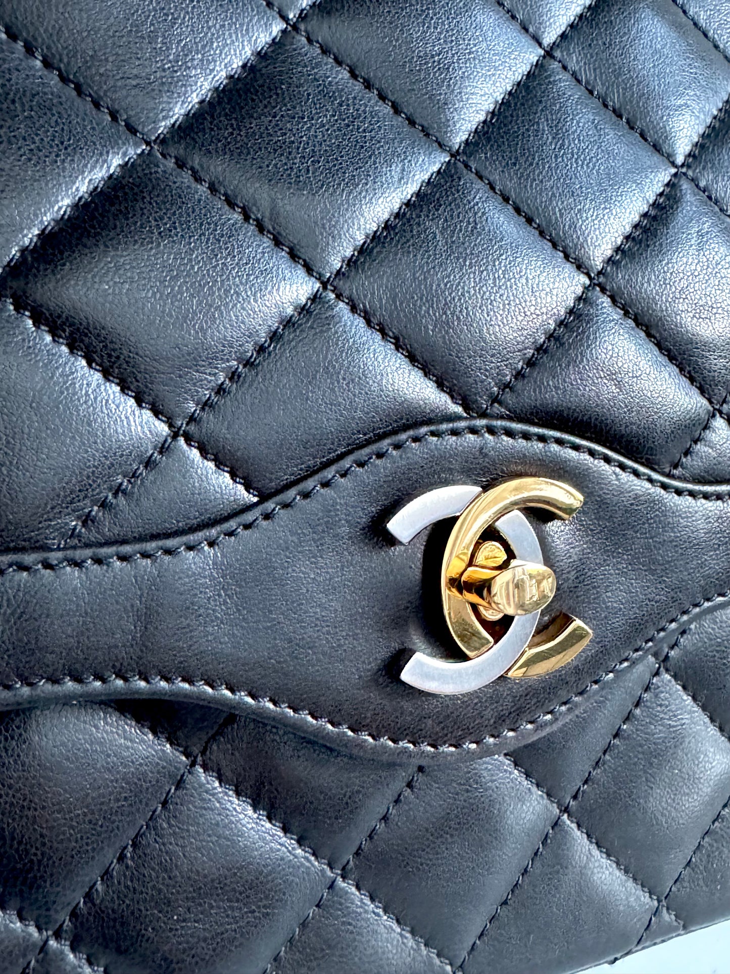 CHANEL Lambskin Quilted Medium Double Flap Bag