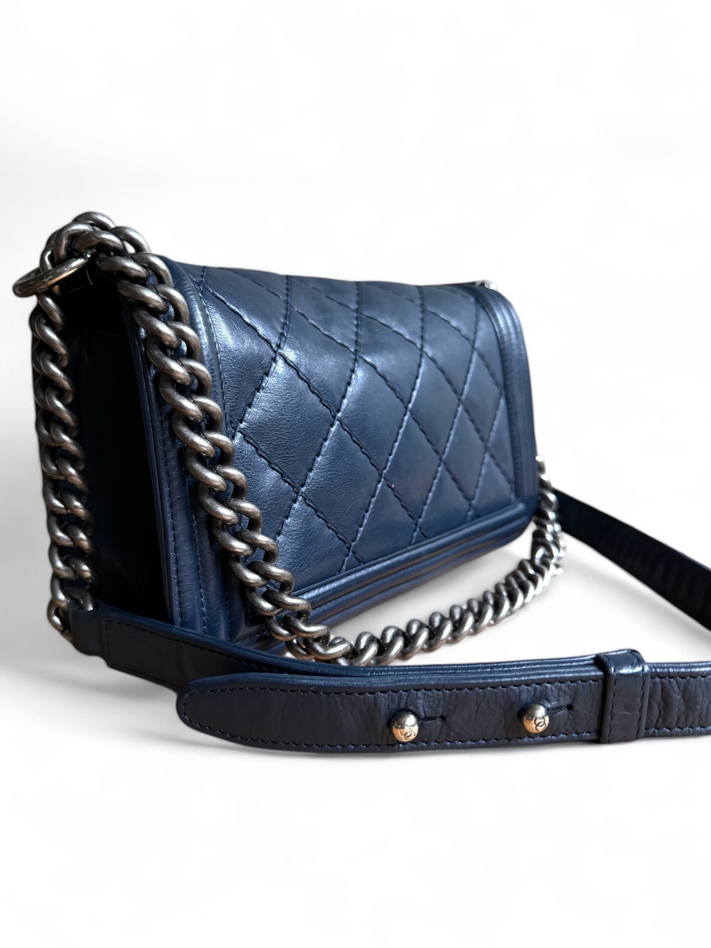 Chanel Quilted Leather Medium Boy Bag