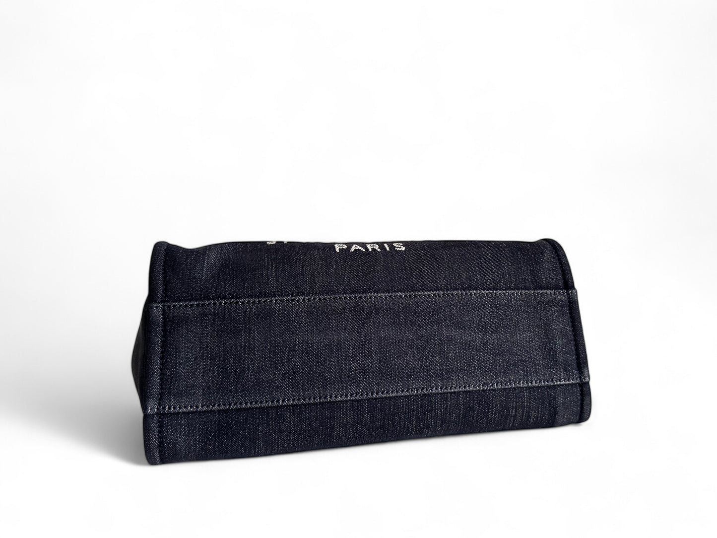 CHANEL Canvas Deauville Small Tote Denim
