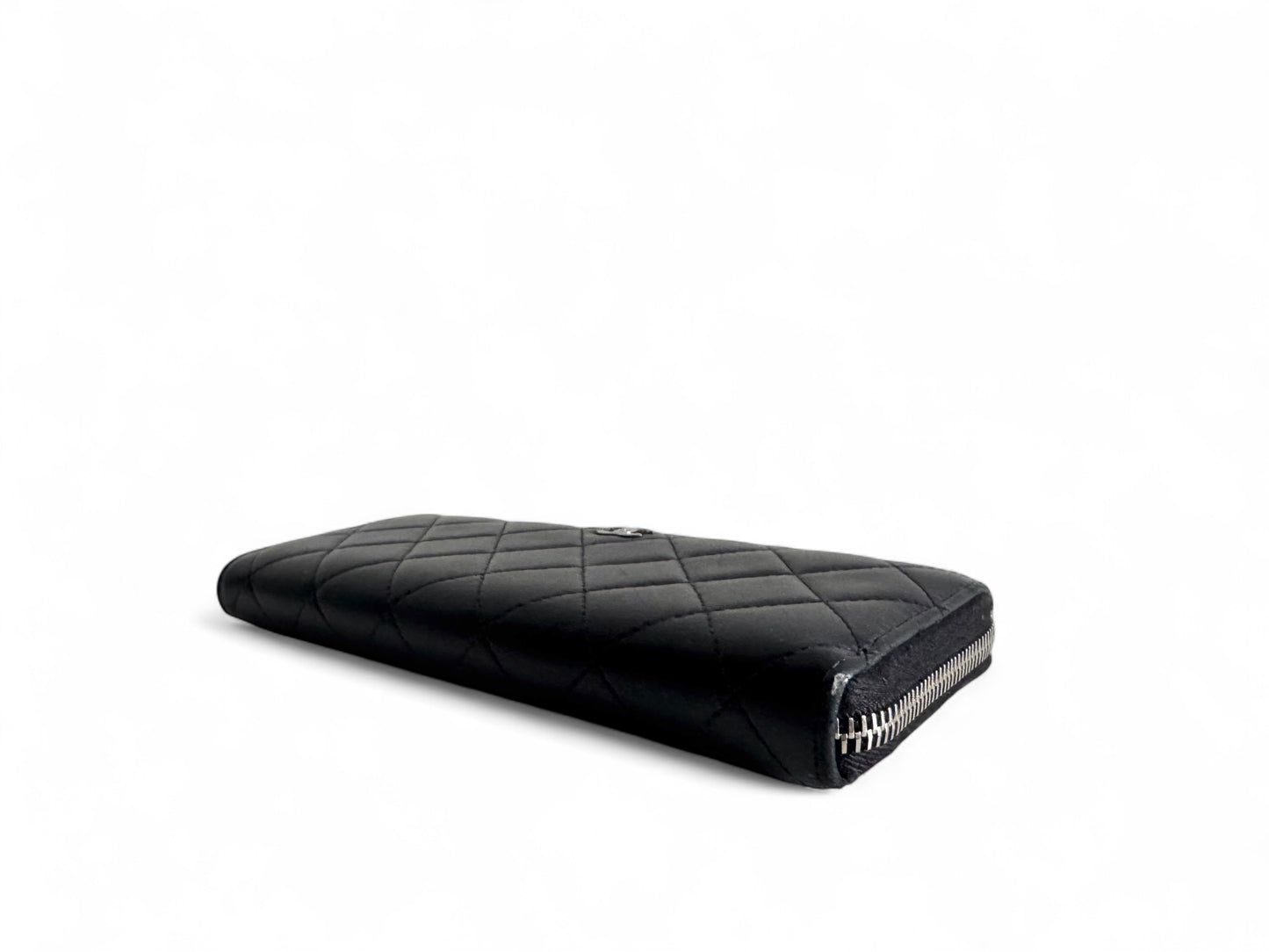 CHANEL Lambskin Quilted Large Gusset Zip Around Wallet