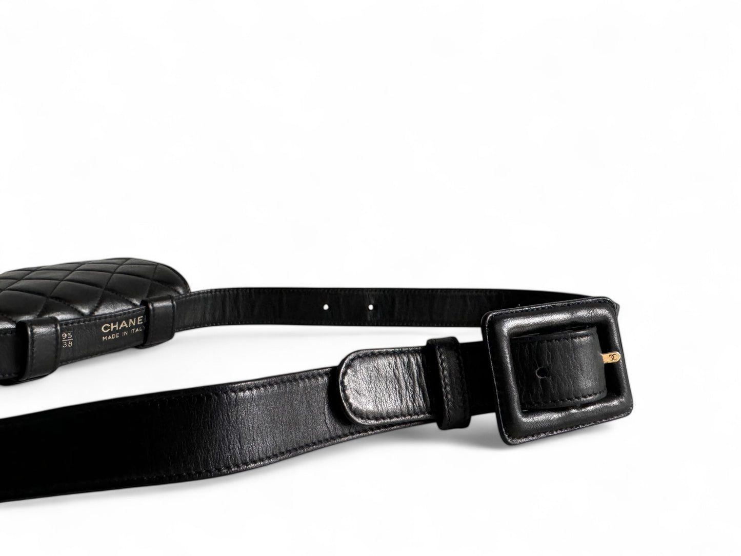 CHANEL Lambskin Quilted Flap Waist Belt Bag