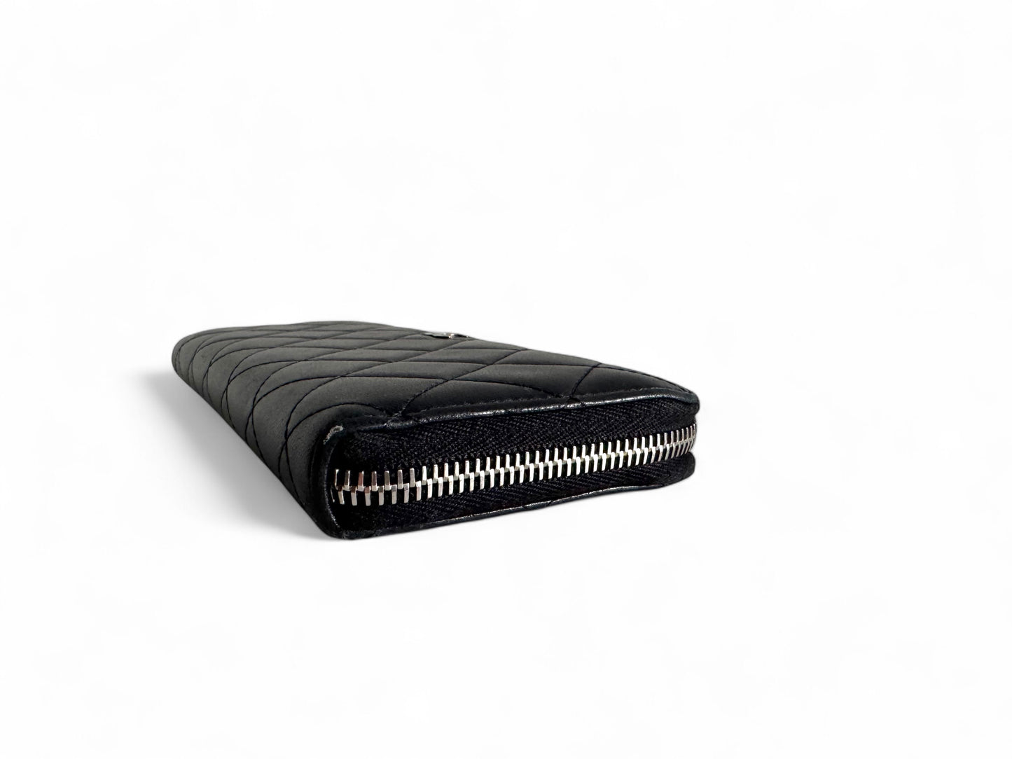CHANEL Lambskin Quilted Large Gusset Zip Around Wallet