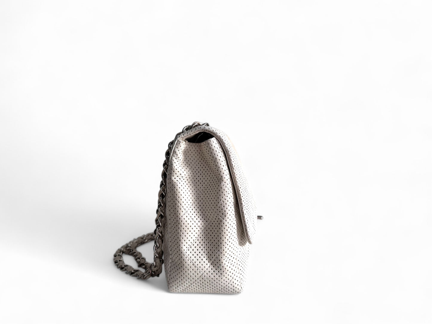 CHANEL Lambskin Perforated Jumbo Single Flap