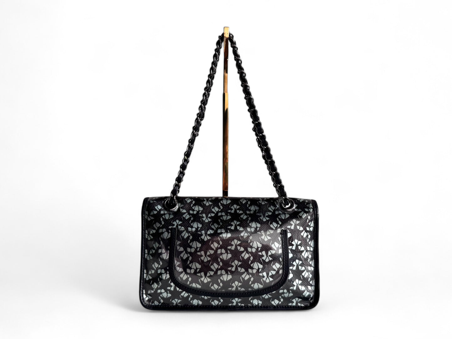 CHANEL Metallic Lambskin PVC Star Medium Single Flap Bag