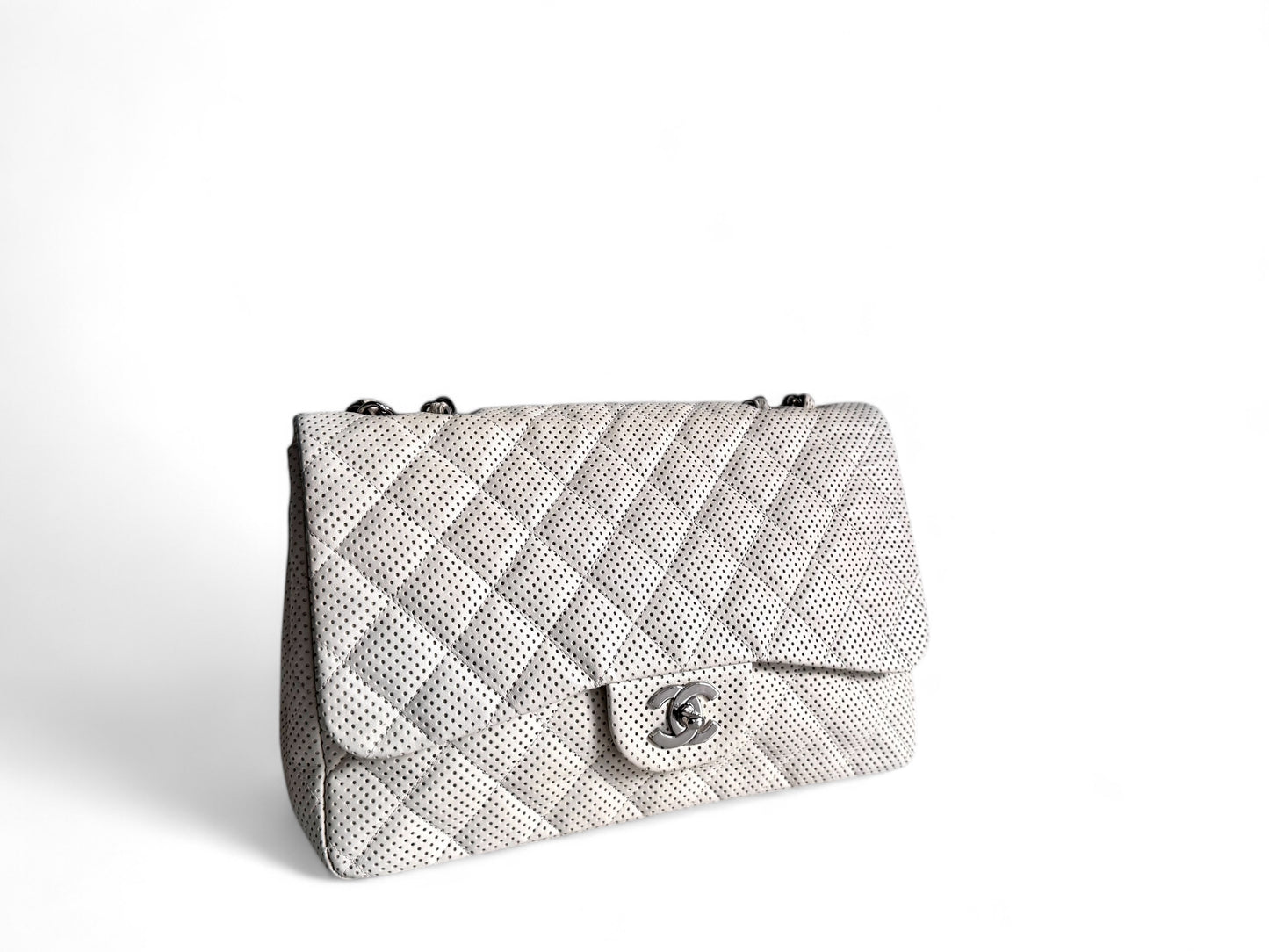 CHANEL Lambskin Perforated Jumbo Single Flap