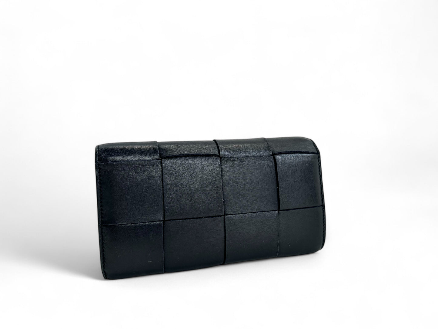 BOTTEGA VENETA Lambskin Maxi Intrecciato Padded Large Flap Wallet