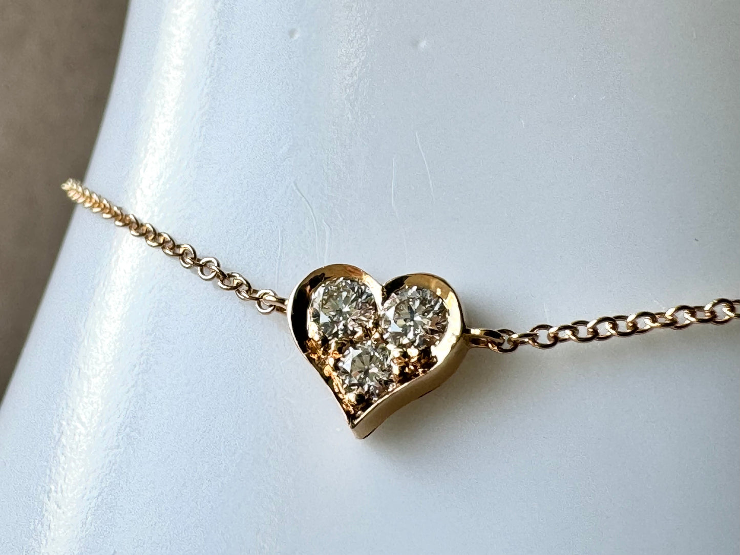 Tiffany & Co. 3 Stone Diamond Heart Bracelet in Rosegold