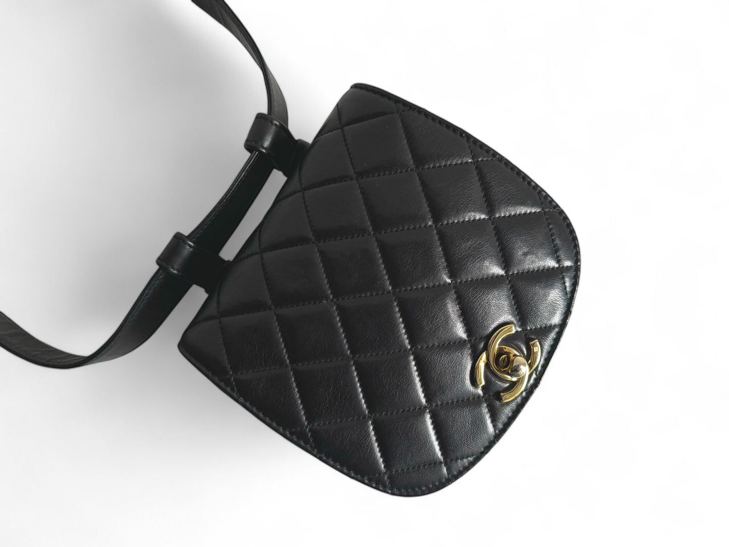 CHANEL Lambskin Quilted Flap Waist Belt Bag