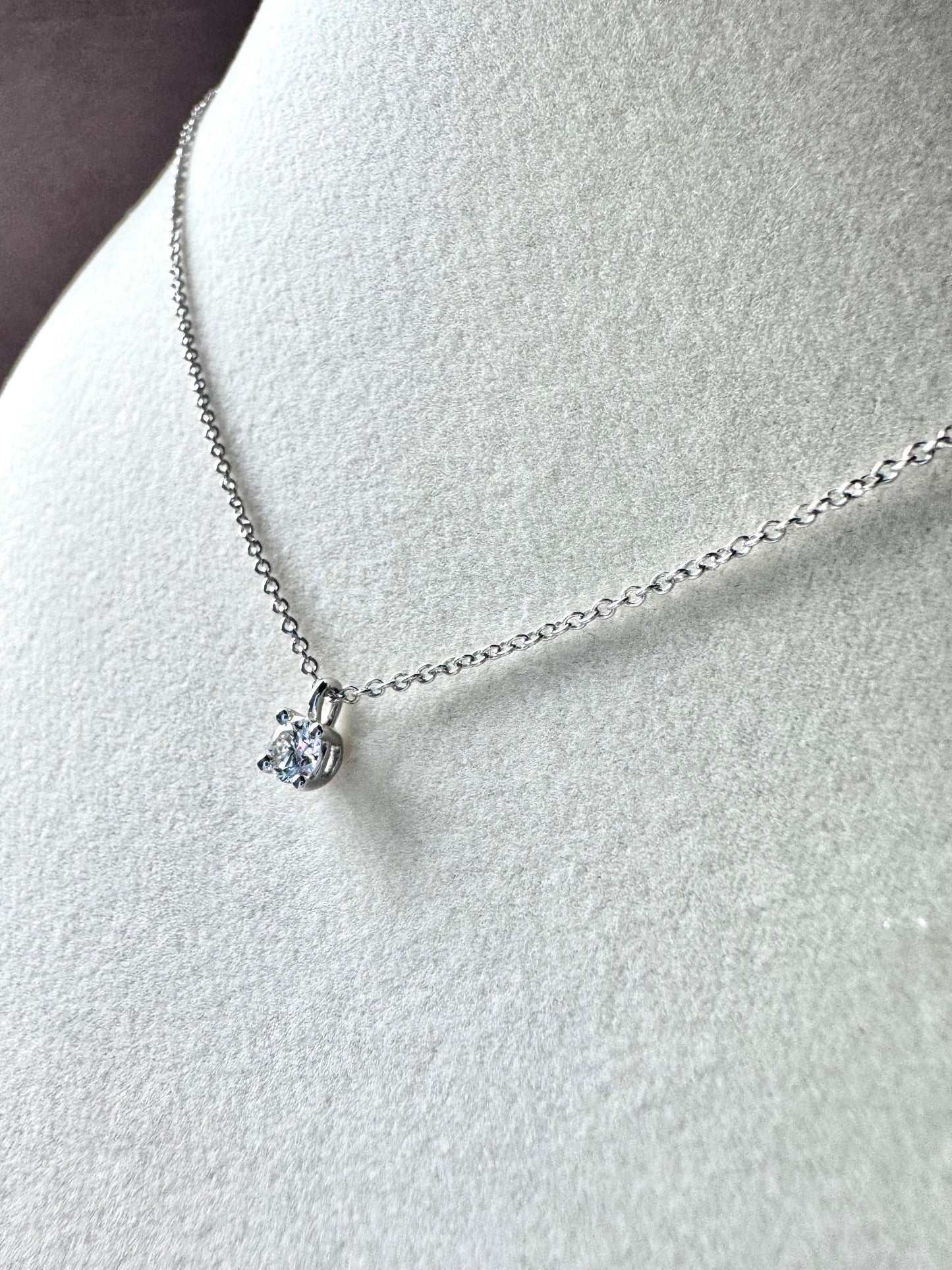 TIFFANY & CO. Platinum Diamond Solitaire Pendant Necklace