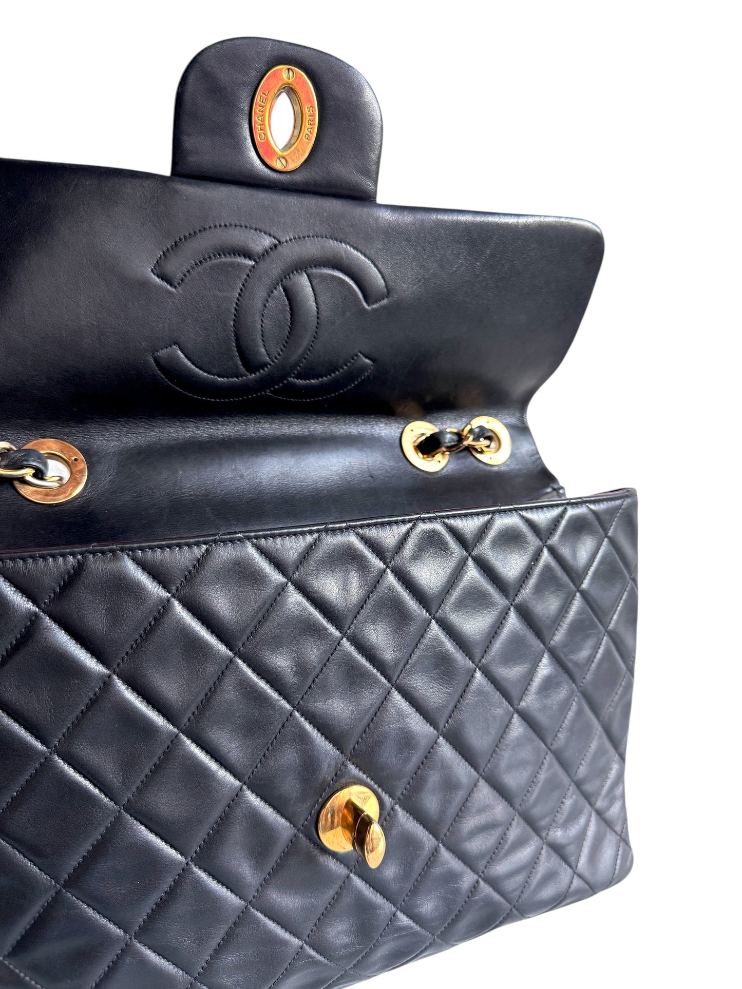 CHANEL Lambskin Quilted XL Jumbo Single Flap Bag