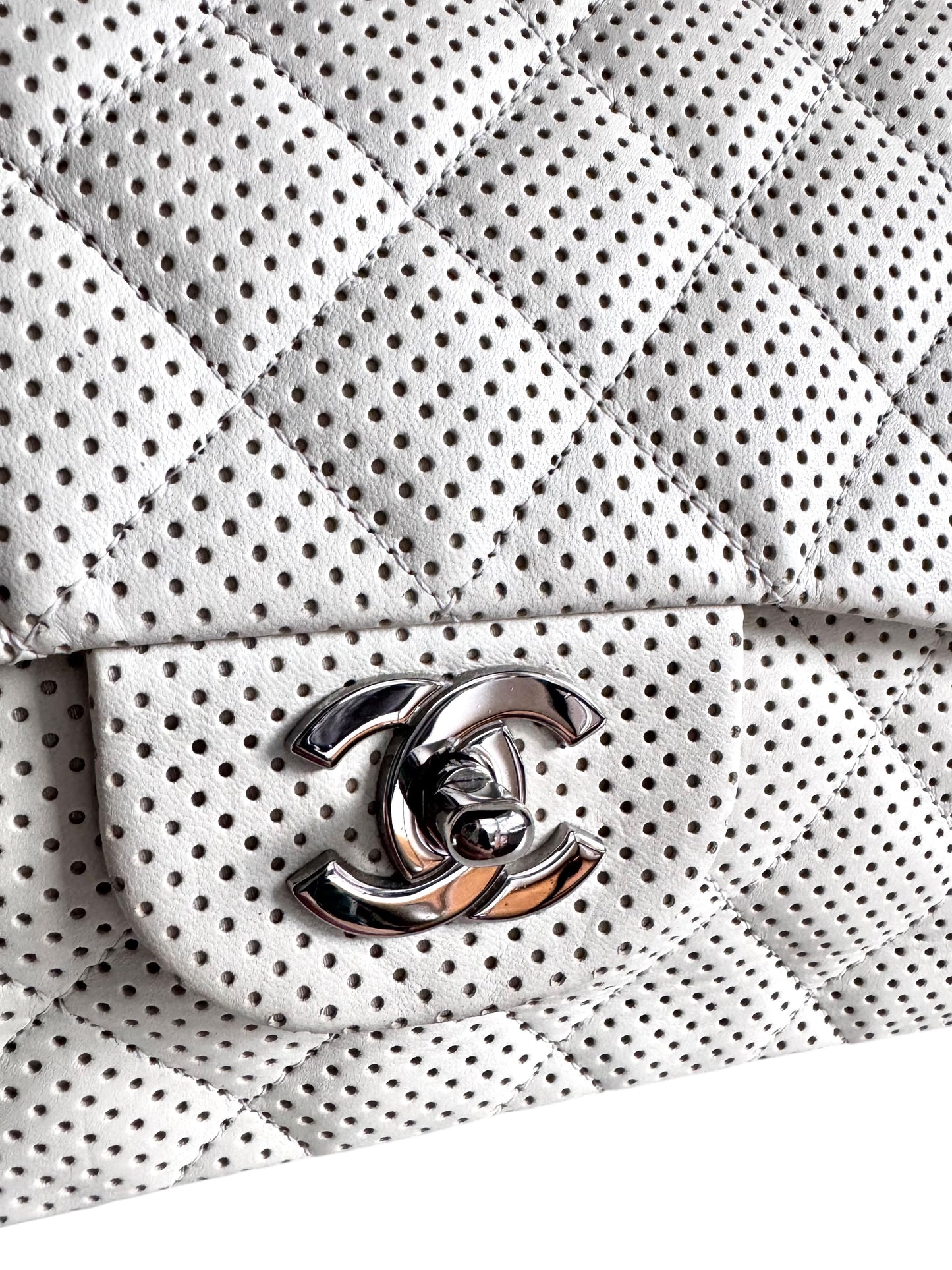 CHANEL Lambskin Perforated Jumbo Single Flap