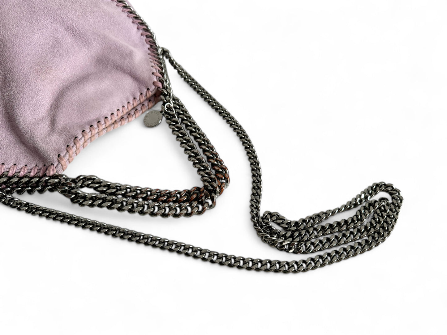 STELLA MCCARTNEY Shaggy Deer Mini Falabella Fold Over Tote Purple