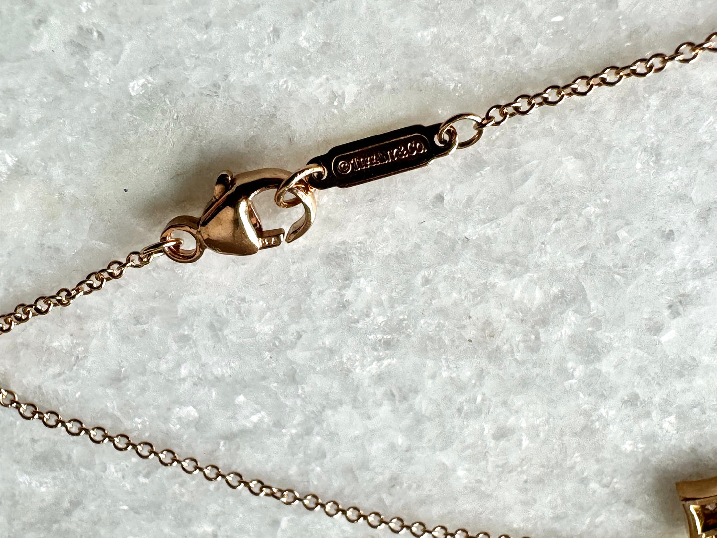 Tiffany & Co. 3 Stone Diamond Heart Bracelet in Rosegold
