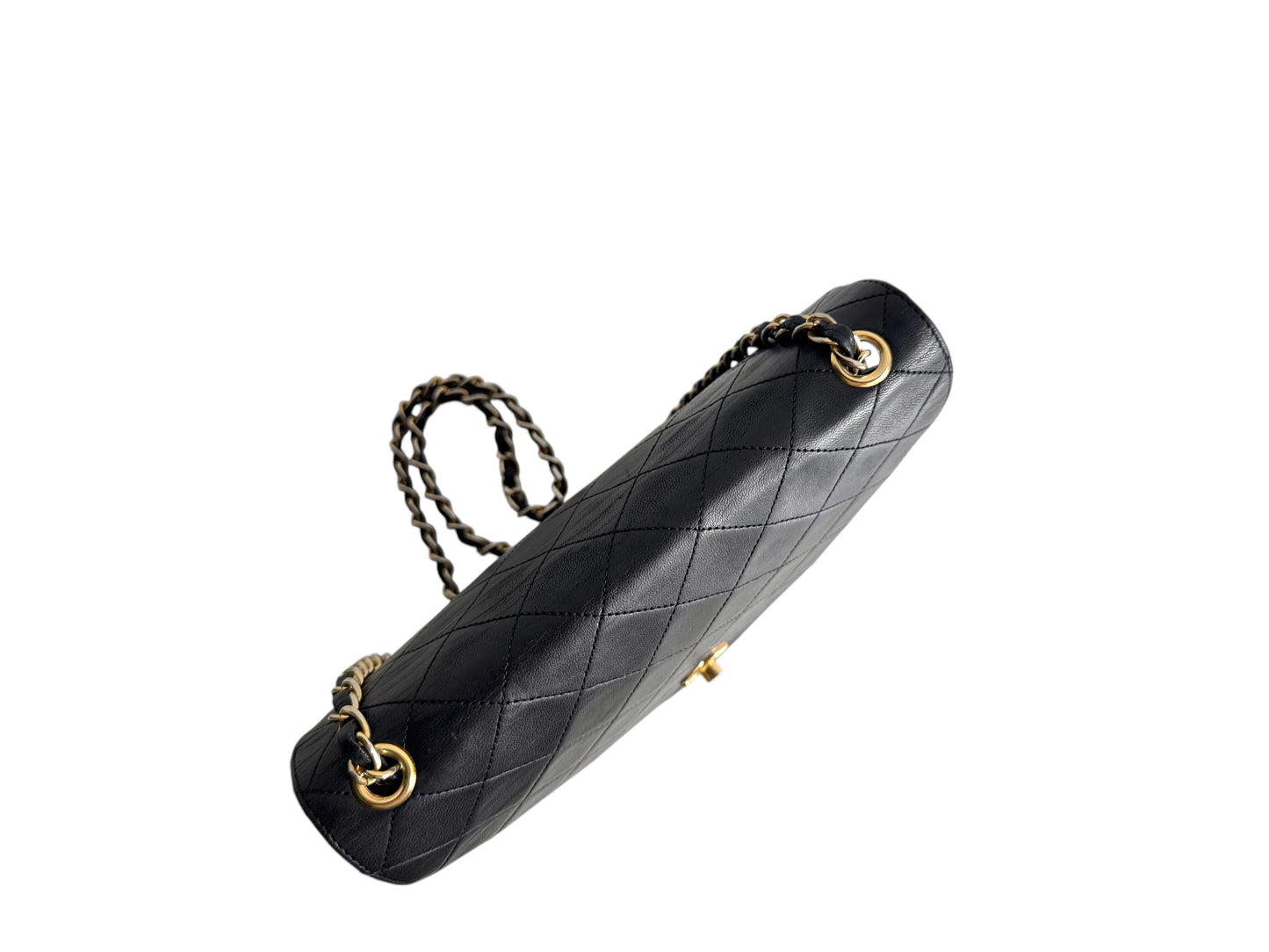 CHANEL Lambskin Diamond Stitch Envelope Single Flap