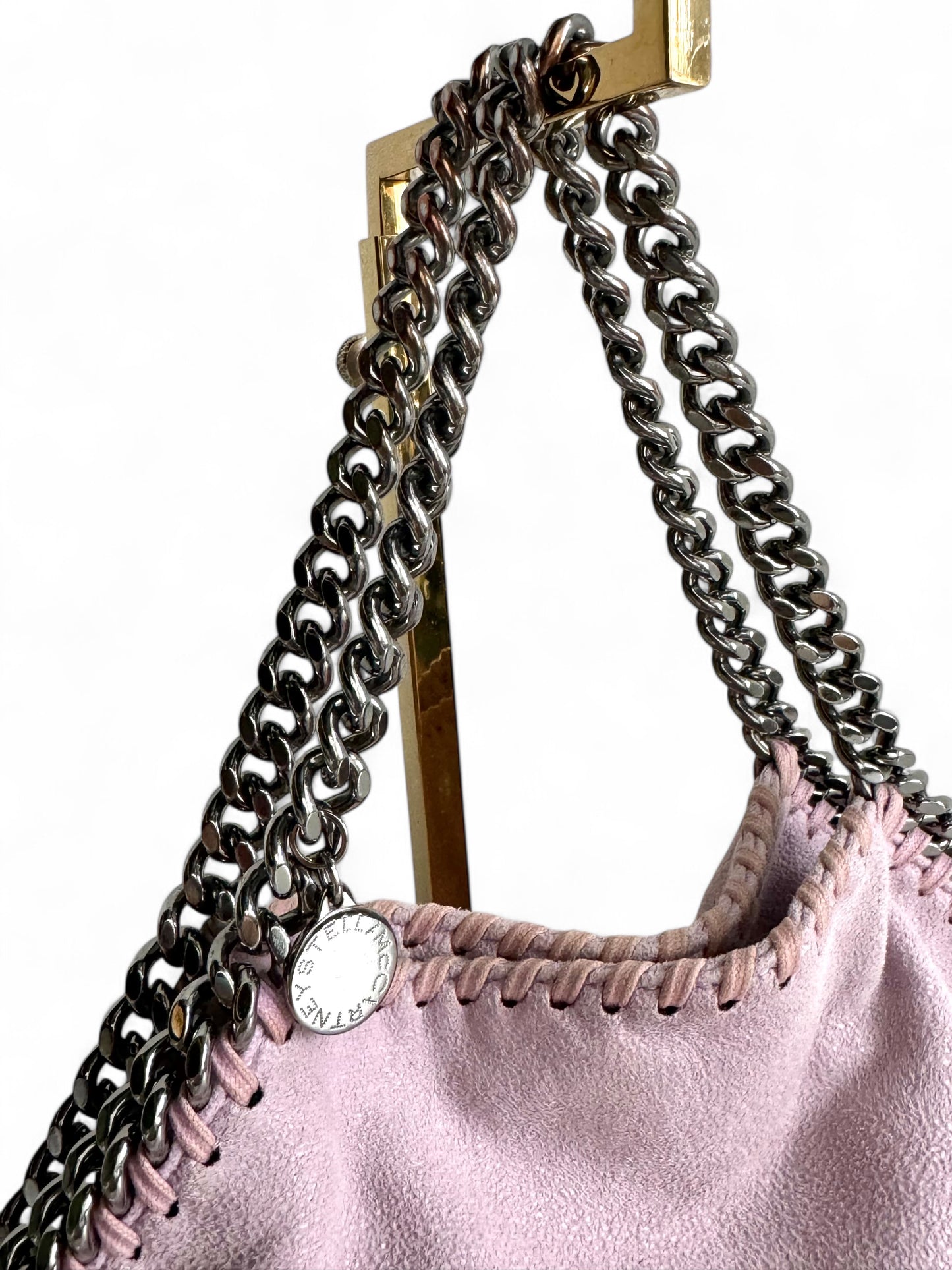 STELLA MCCARTNEY Shaggy Deer Mini Falabella Fold Over Tote Purple