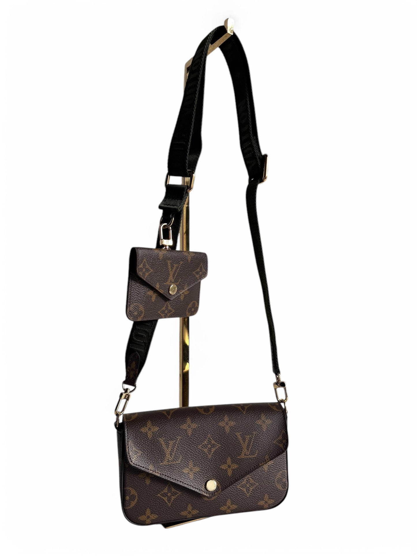 LOUIS VUITTON Monogram Felicie Strap & Go Kaki