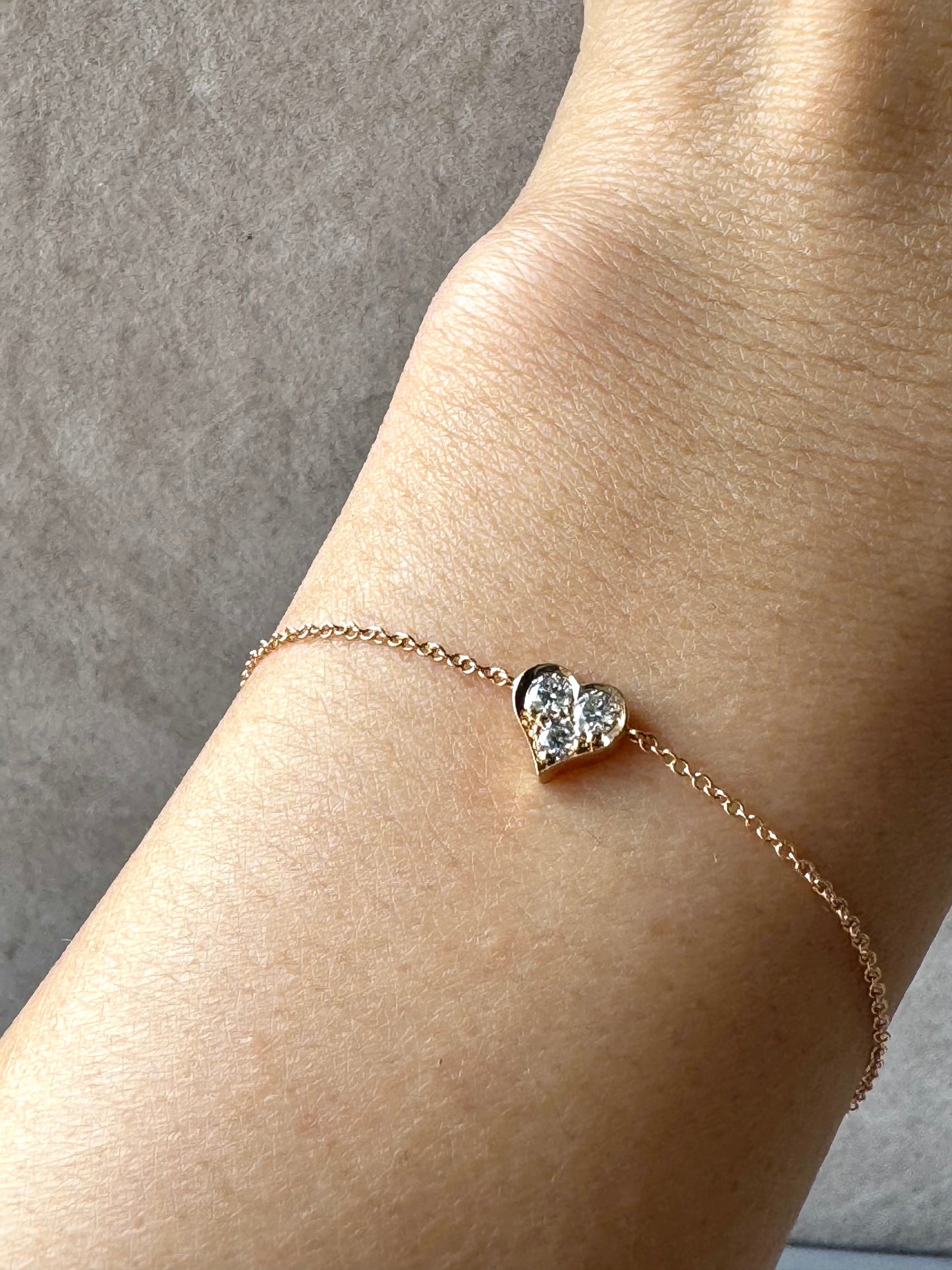 Tiffany & Co. 3 Stone Diamond Heart Bracelet in Rosegold