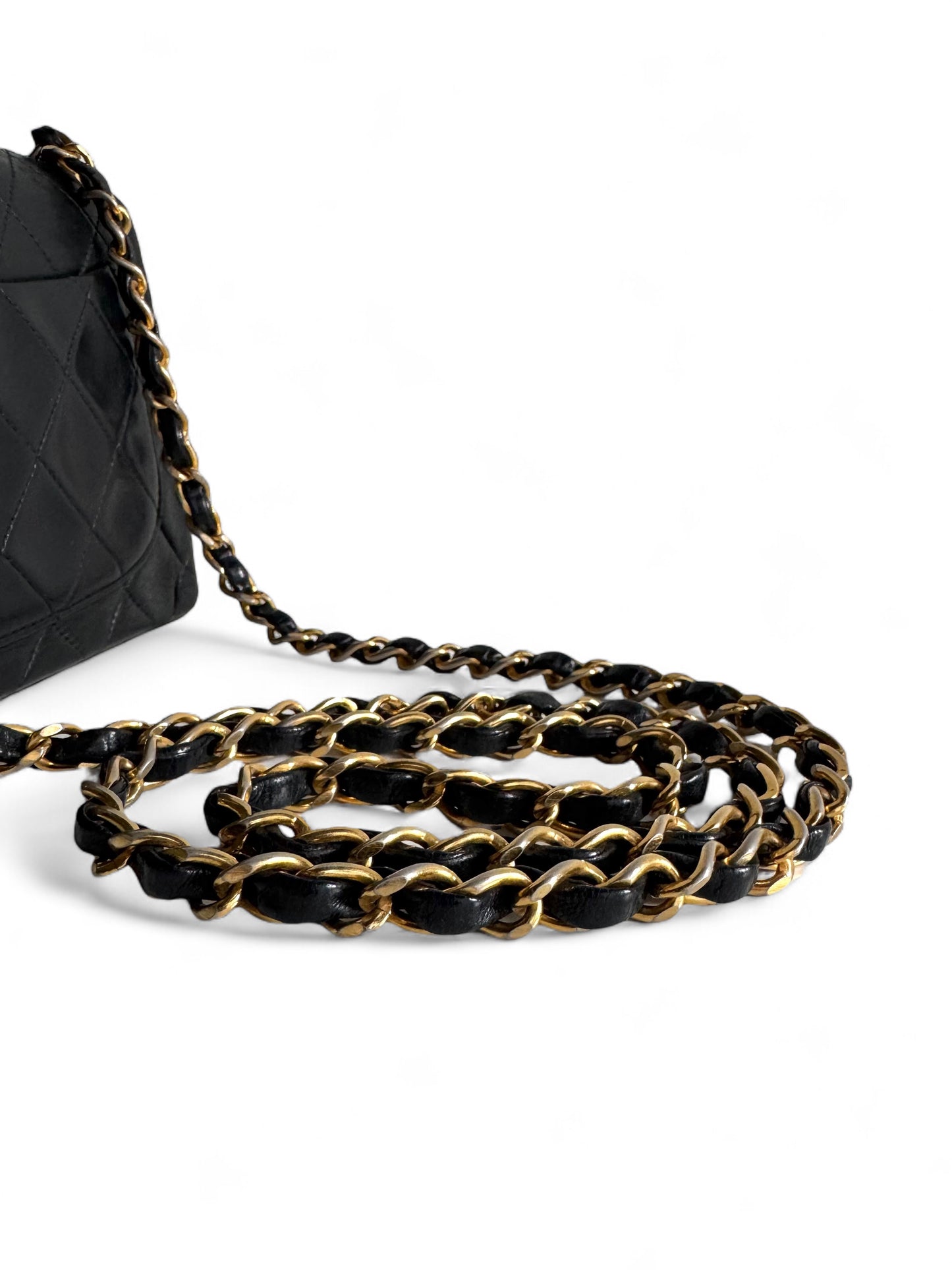 CHANEL Lambskin Mini Square Classic Single Flap Bag