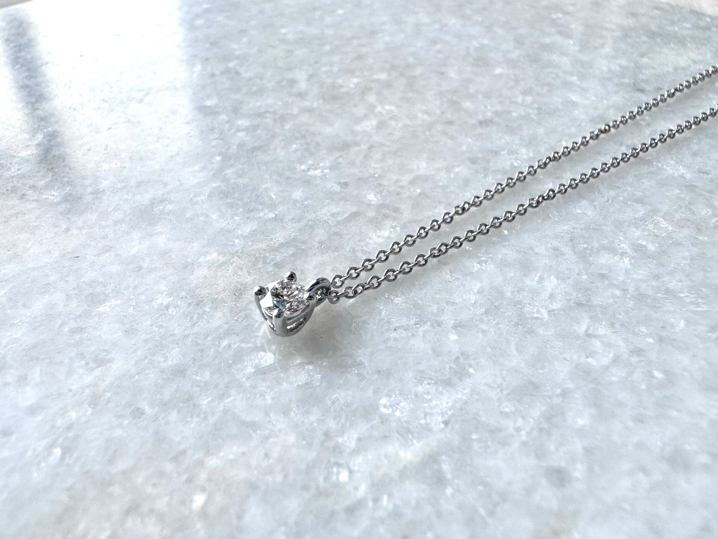 TIFFANY & CO. Platinum Diamond Solitaire Pendant Necklace