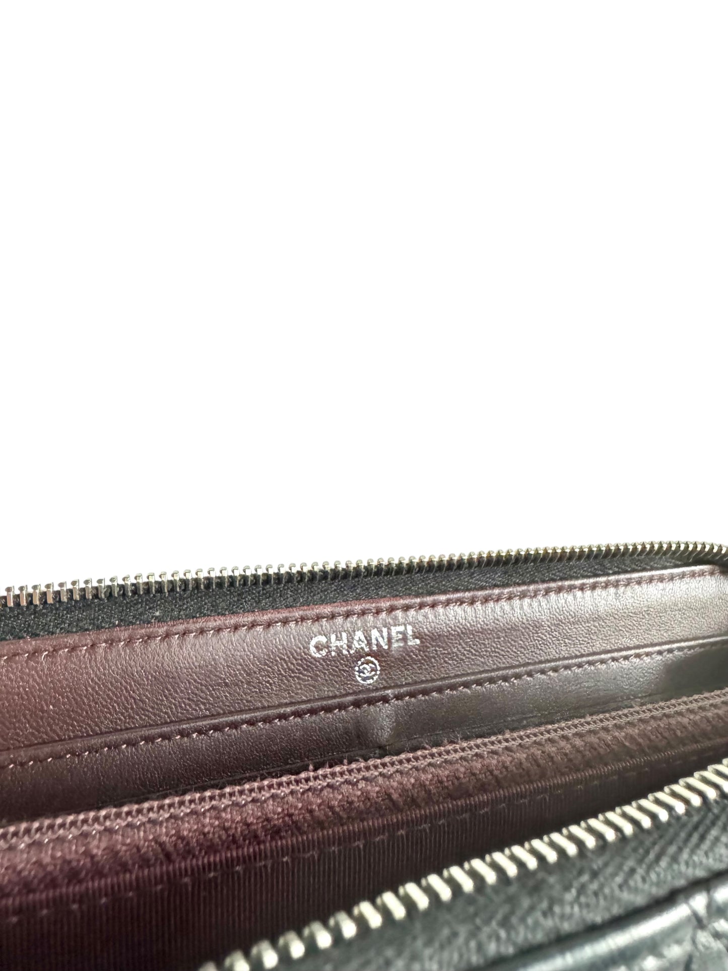 CHANEL Lambskin Quilted Large Gusset Zip Around Wallet