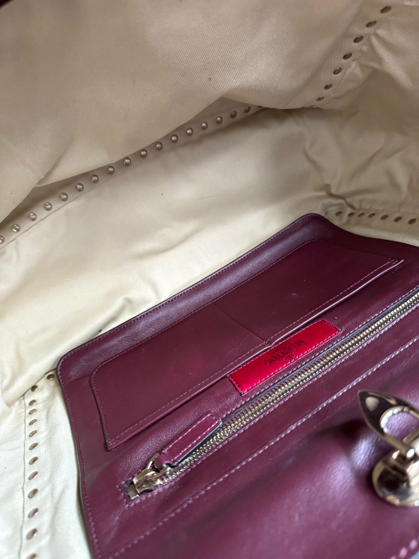 VALENTINO GARAVANI Vitello Medium Rockstud Tote