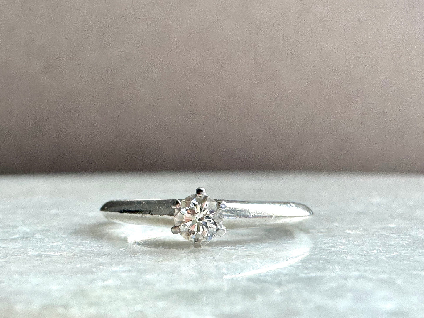 TIFFANY & CO. Solitaire Diamond Engagement Ring With Certificate