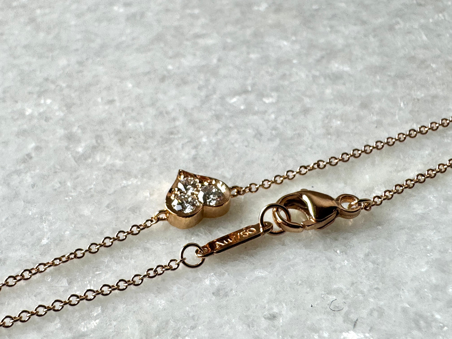 Tiffany & Co. 3 Stone Diamond Heart Bracelet in Rosegold