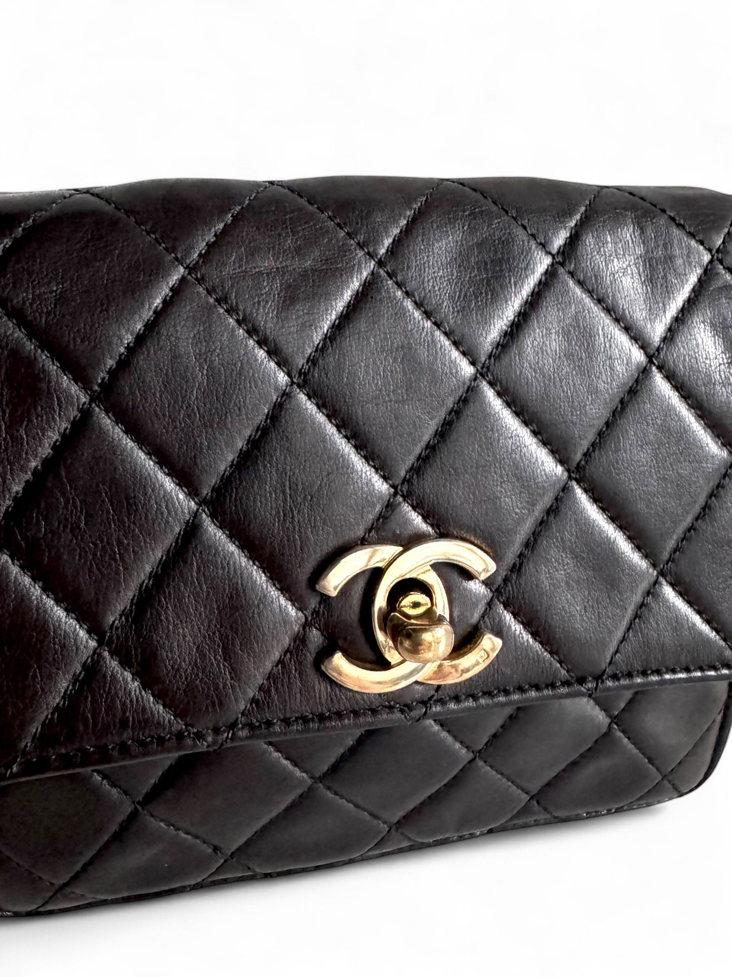 CHANEL Lambskin Quilted Flap Waist Belt Bag