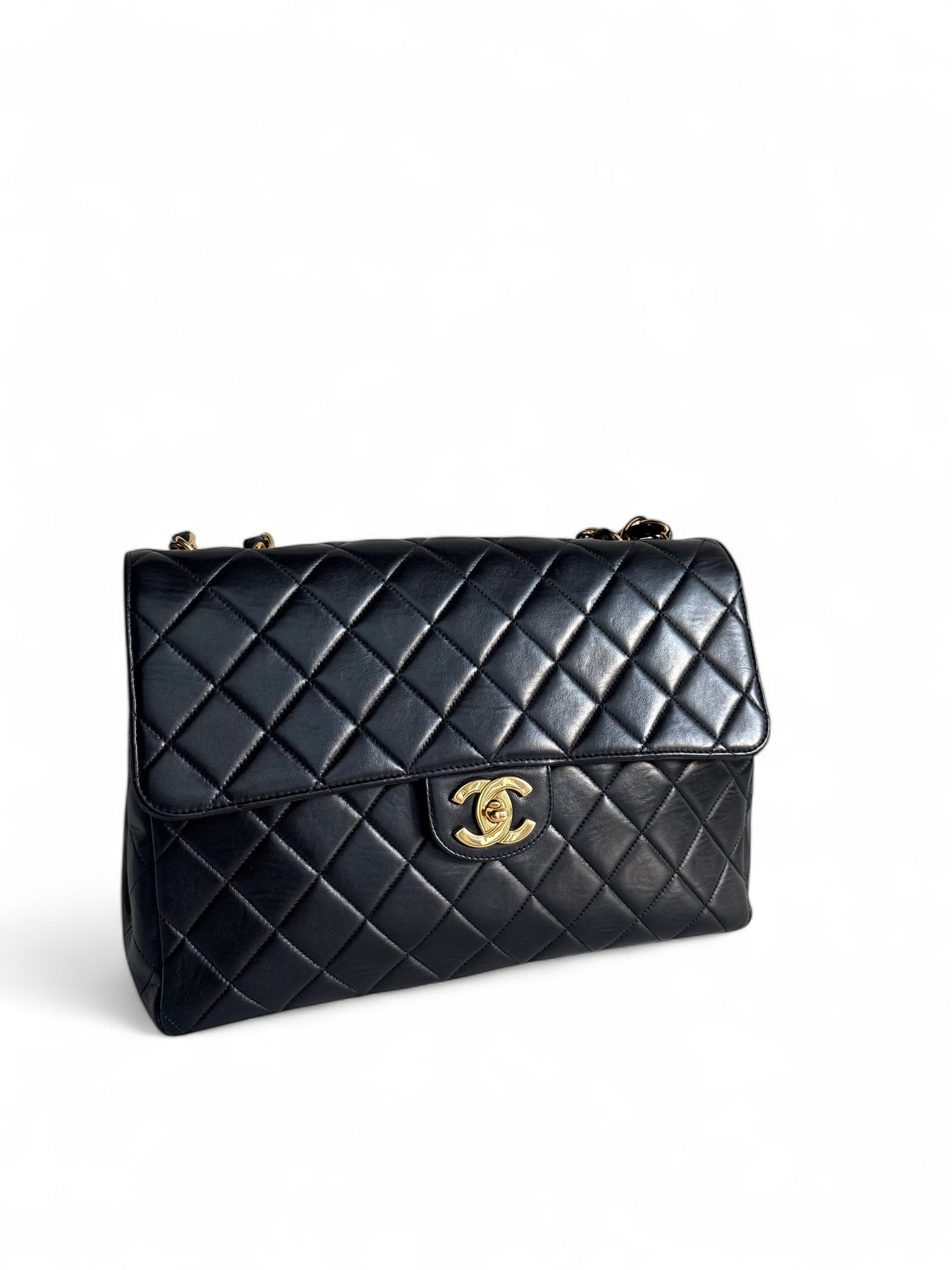 CHANEL Medium Lambskin Matelasse Single Flap Chain Bag