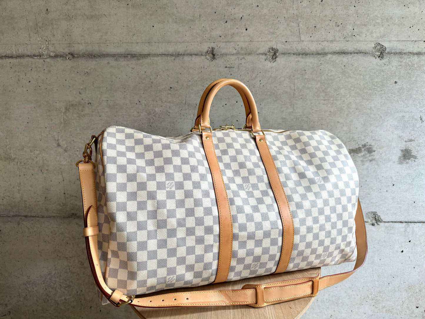 LOUIS VUITTON Damier Azur Keepall Bandouliere 55