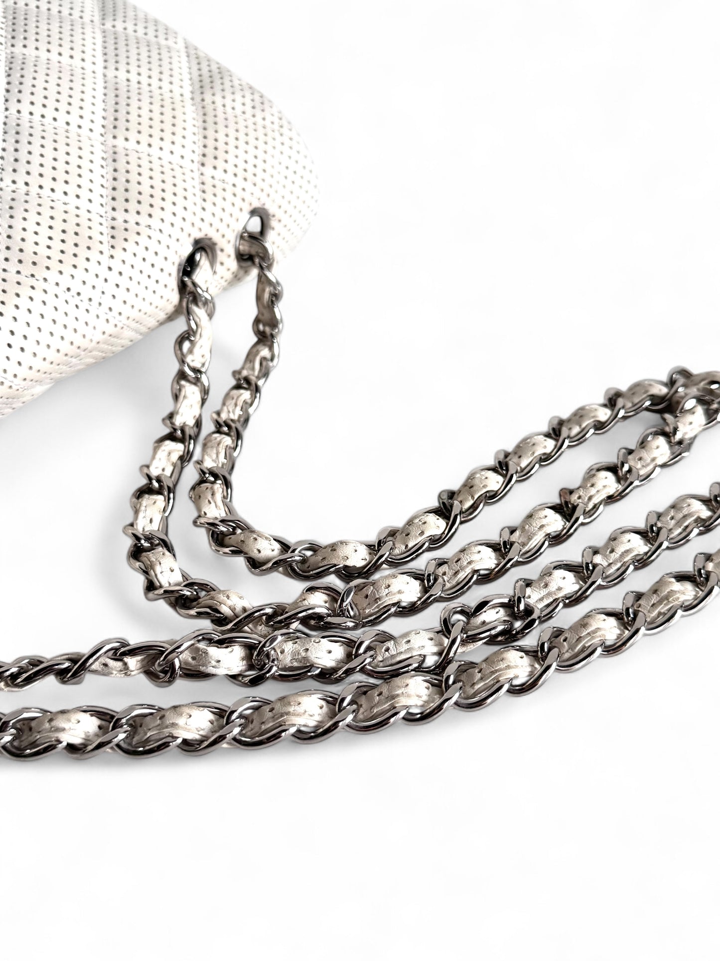 CHANEL Lambskin Perforated Jumbo Single Flap