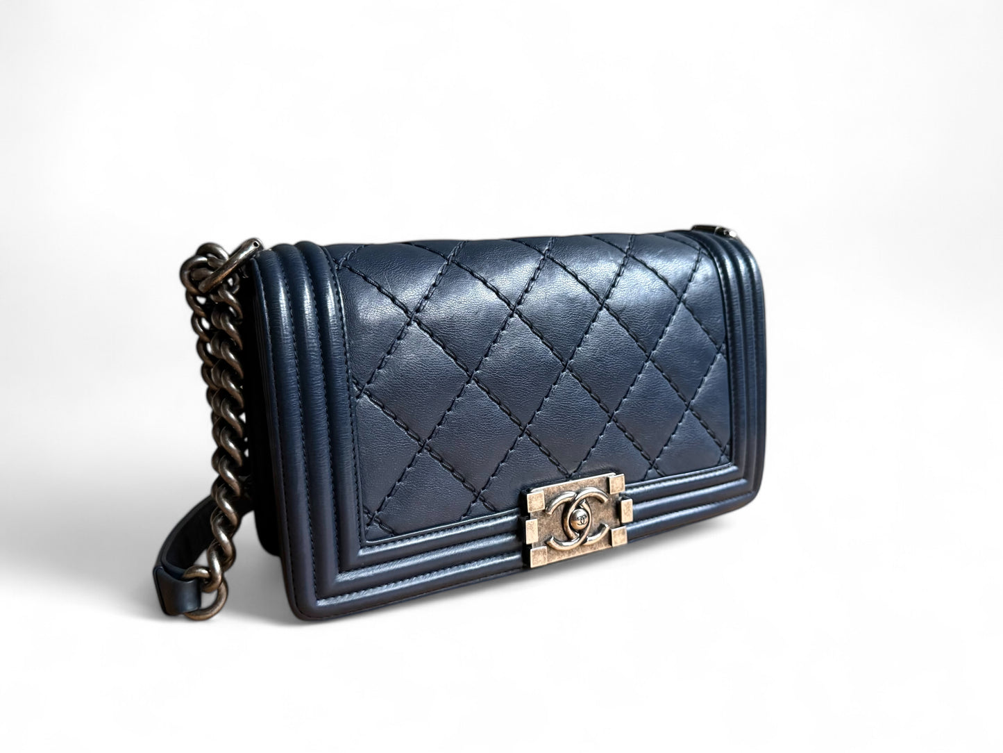 Chanel Quilted Leather Medium Boy Bag