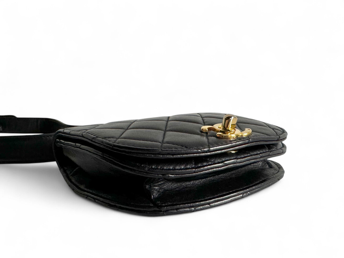 CHANEL Lambskin Quilted Flap Waist Belt Bag