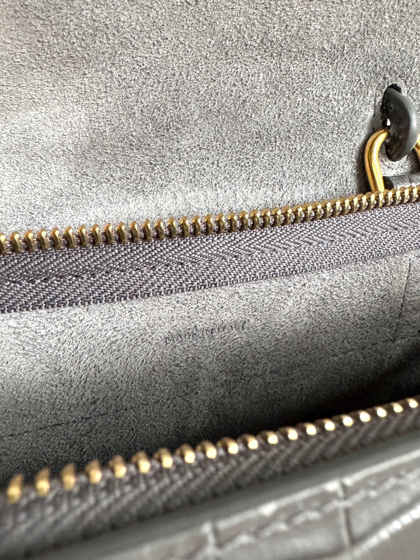 CELINE Calfskin Crocodile Embossed Nano Belt Bag