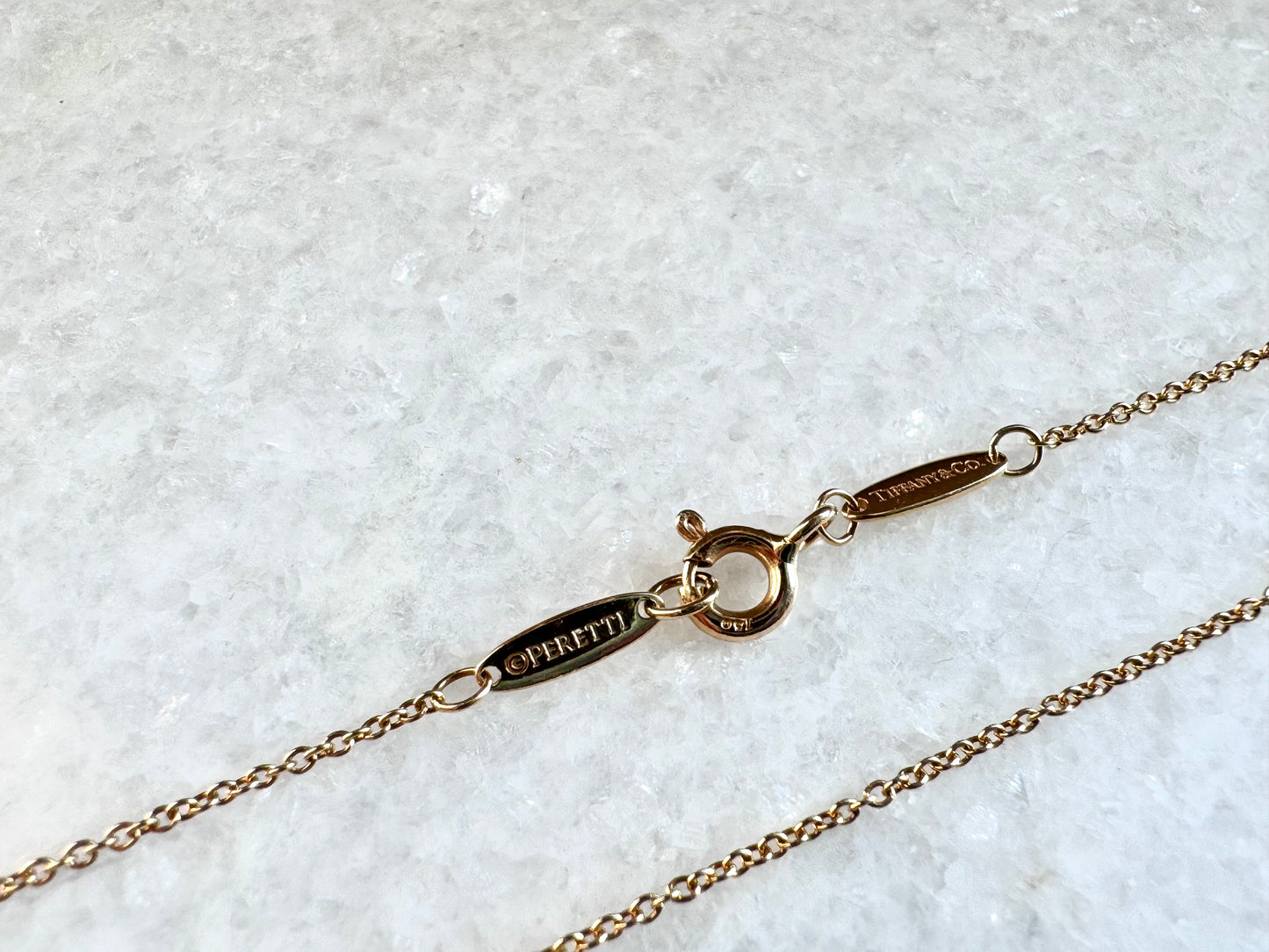 TIFFANY & CO. 18K Yellow Gold Diamond Elsa Peretti Diamonds by the Yard Pendant Necklace