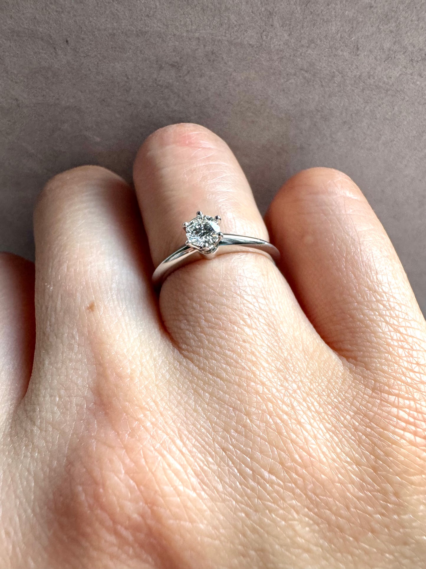 TIFFANY & CO. Solitaire Diamond Engagement Ring With Certificate