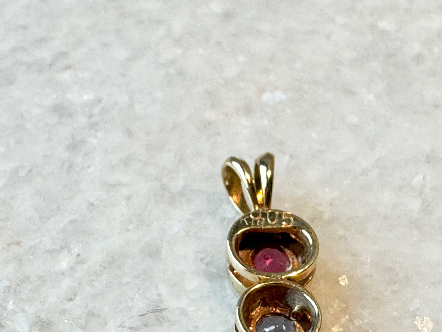 Multi Colored Gemstone Pendant in 18K Yellow Gold