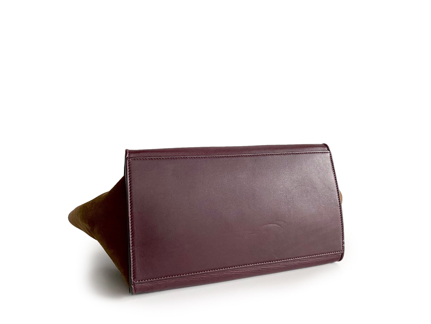 CÉLINE Calfskin Suede Tri-Color Medium Trapeze