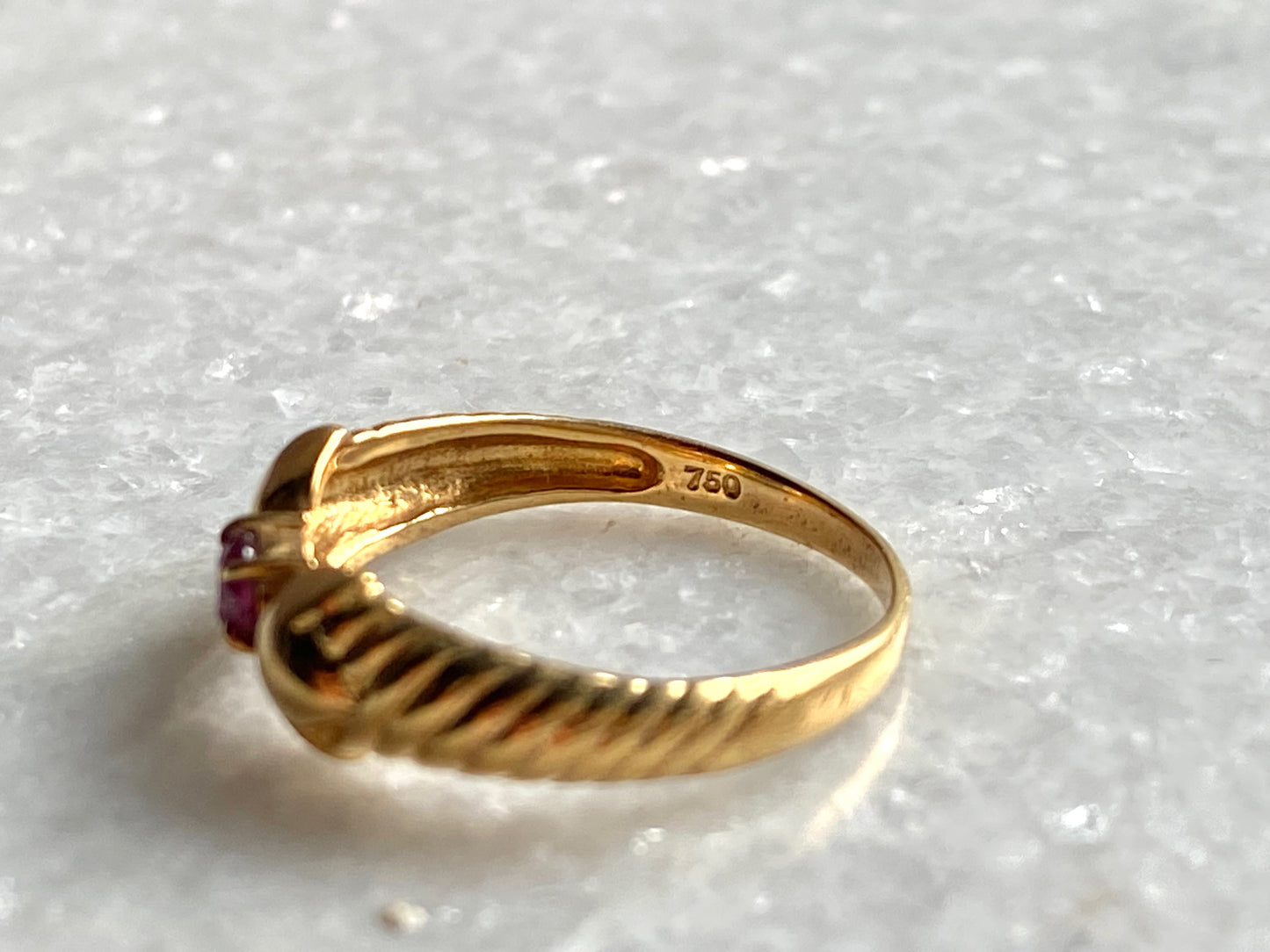 CHRISTIAN DIOR Vintage 18K Ruby Band Ring