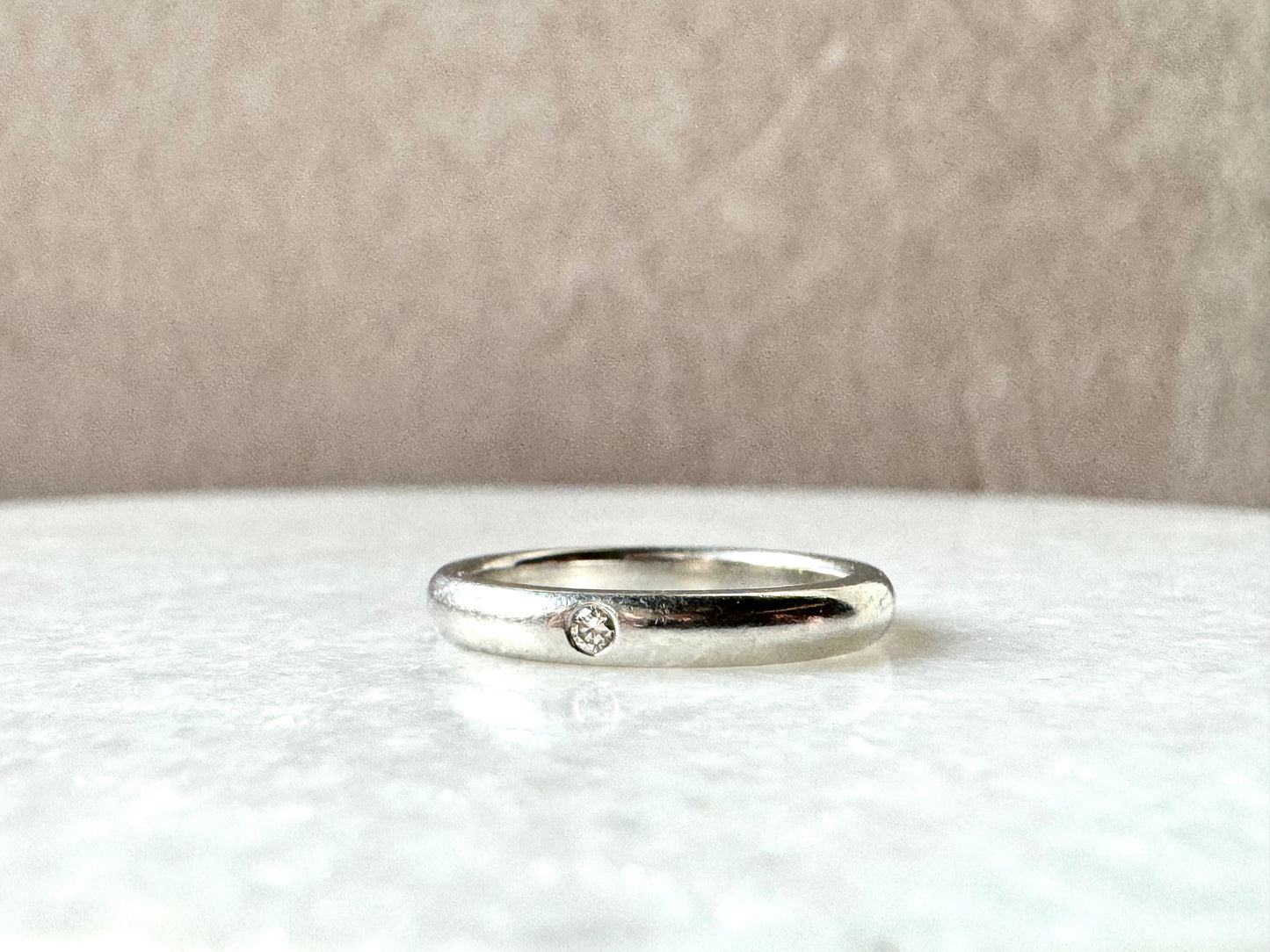 TIFFANY & CO. Platinum Diamond Elsa Peretti Band Ring