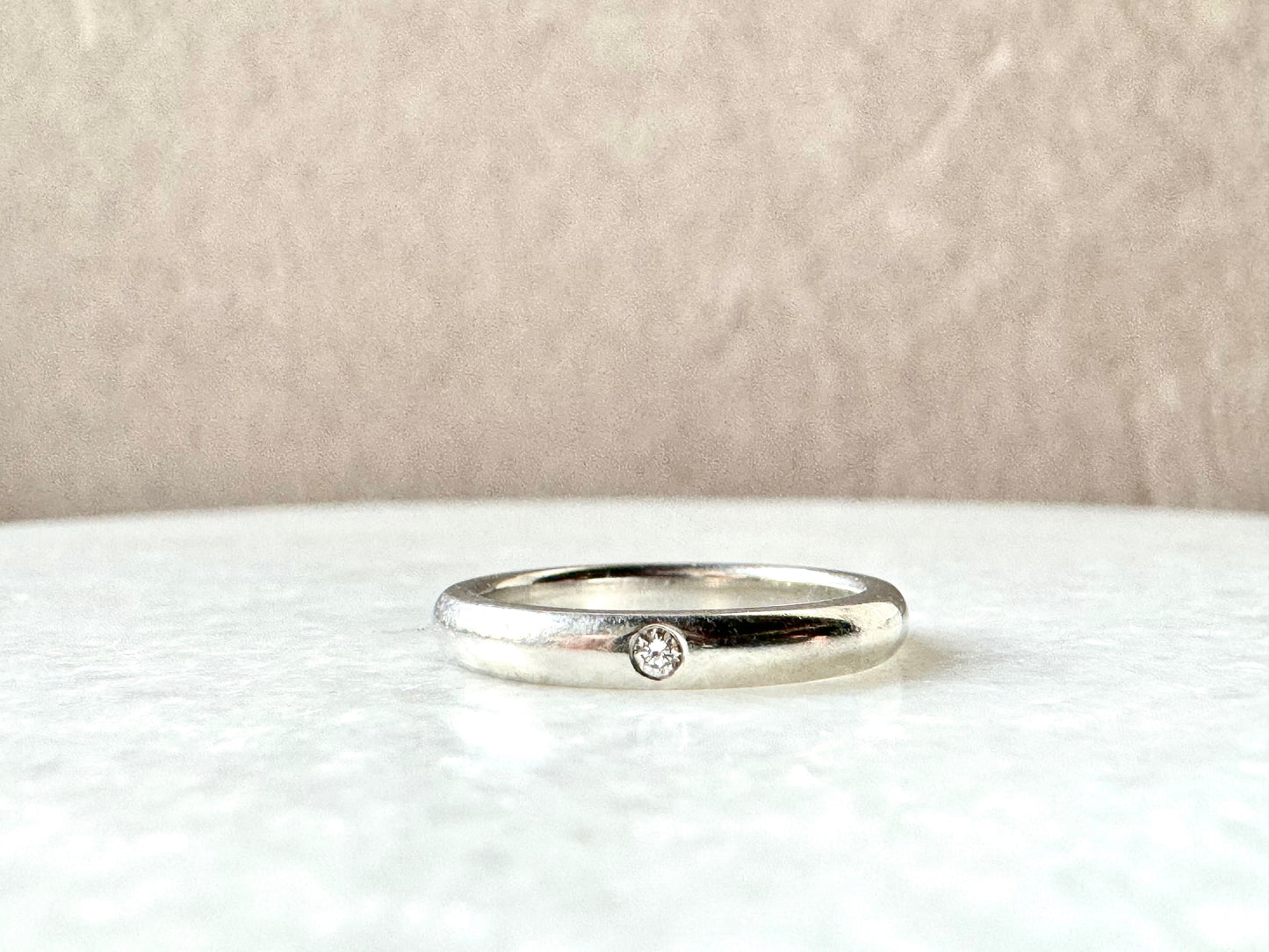 TIFFANY & CO. Platinum Diamond Elsa Peretti Band Ring