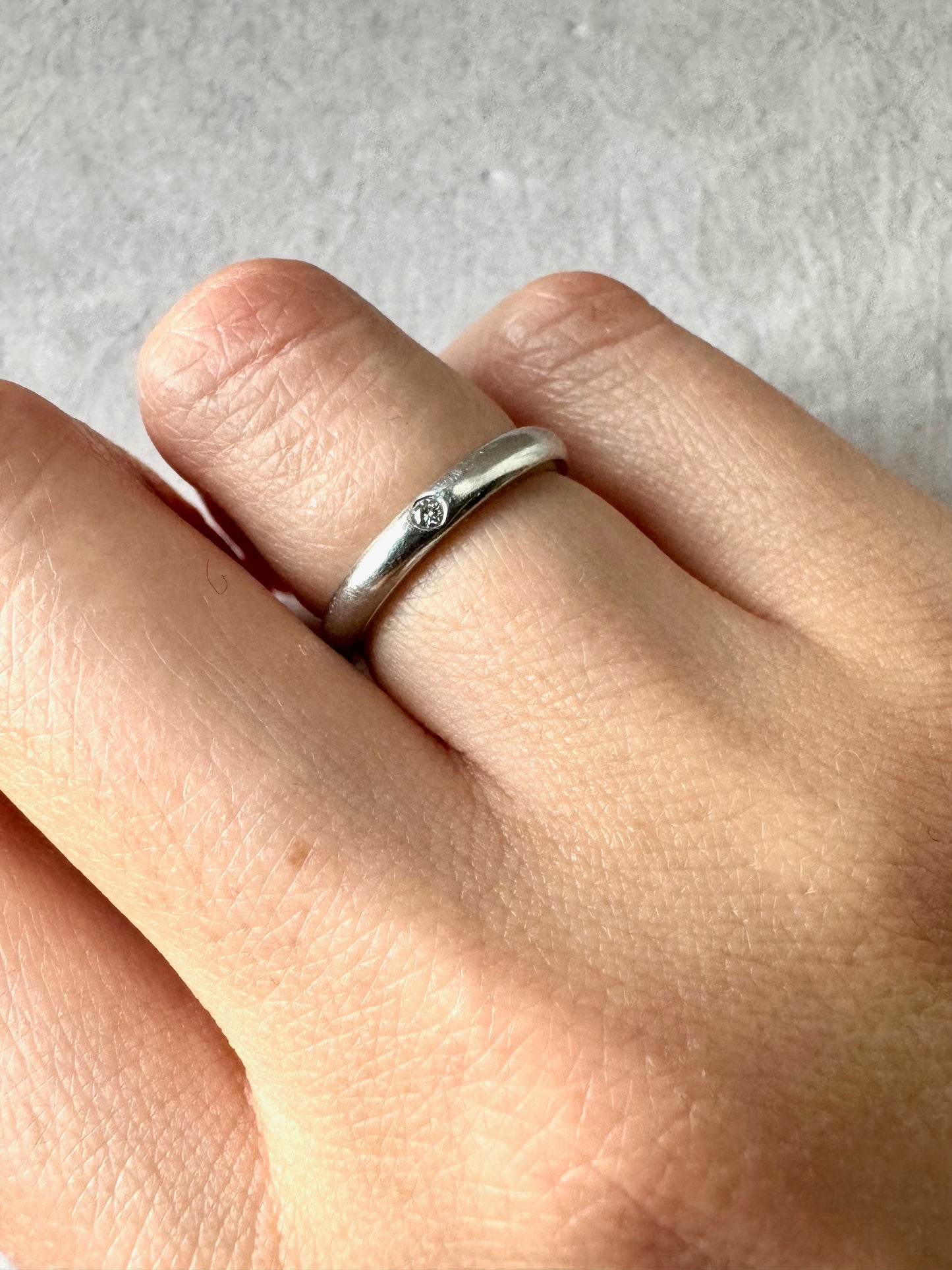 TIFFANY & CO. Platinum Diamond Elsa Peretti Band Ring