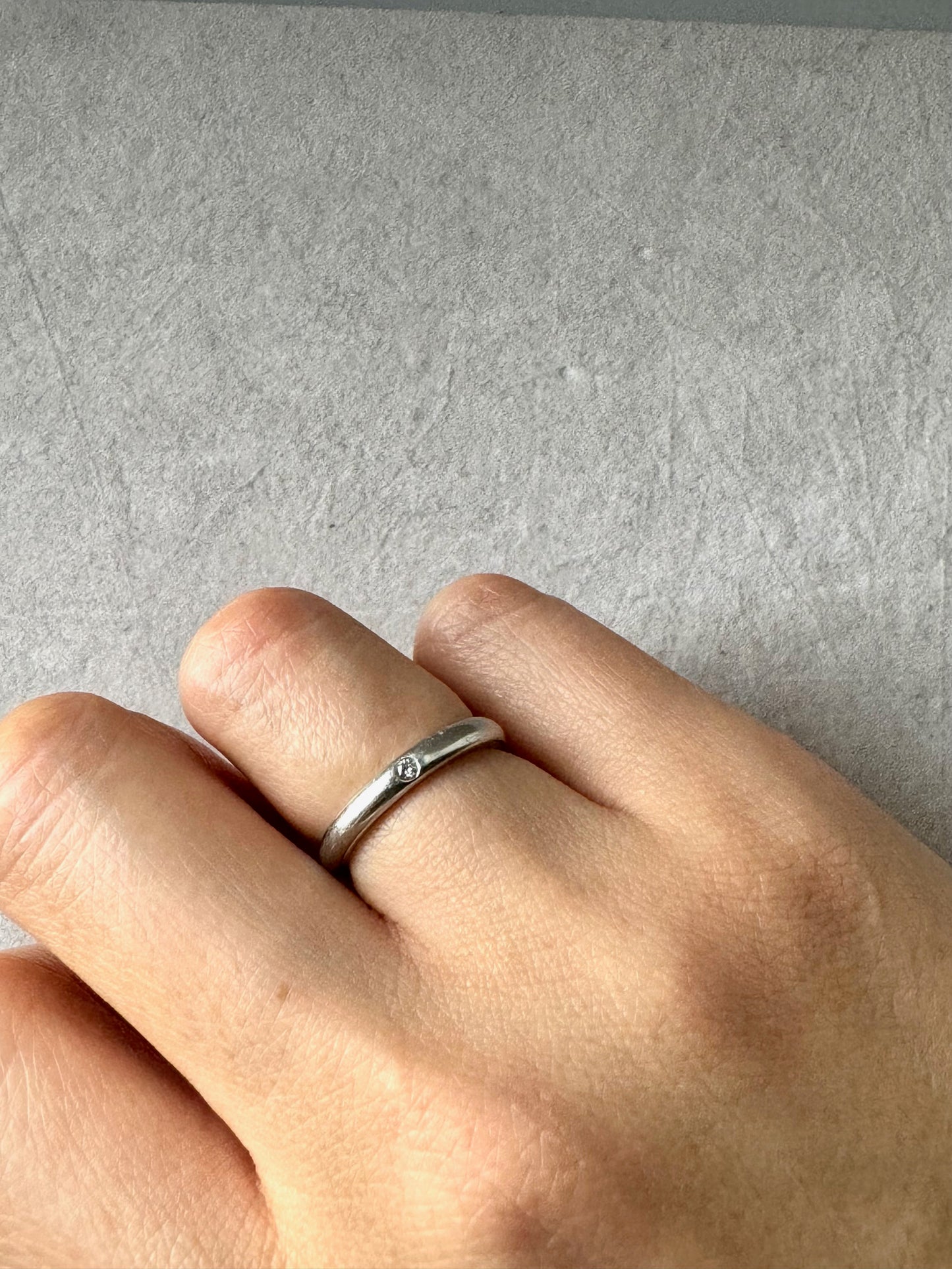 TIFFANY & CO. Platinum Diamond Elsa Peretti Band Ring