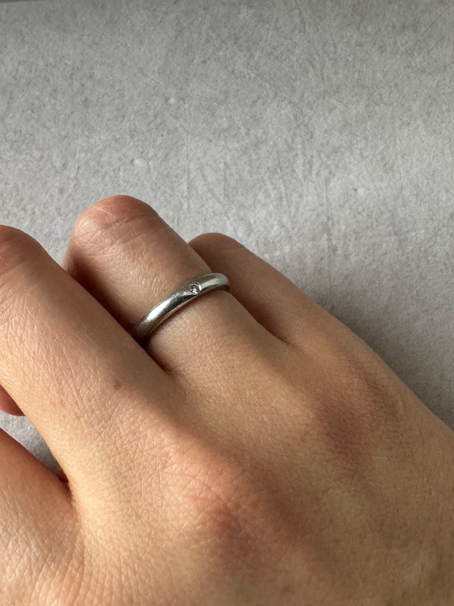 TIFFANY & CO. Platinum Diamond Elsa Peretti Band Ring