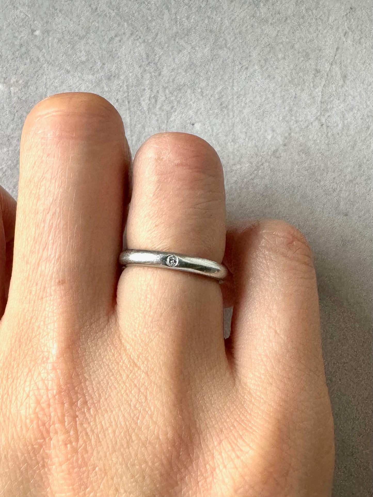 TIFFANY & CO. Platinum Diamond Elsa Peretti Band Ring