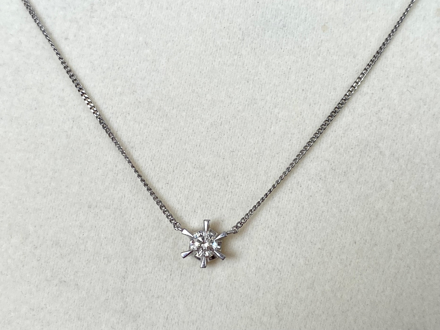 Diamond Solitaire Necklace in Platinum