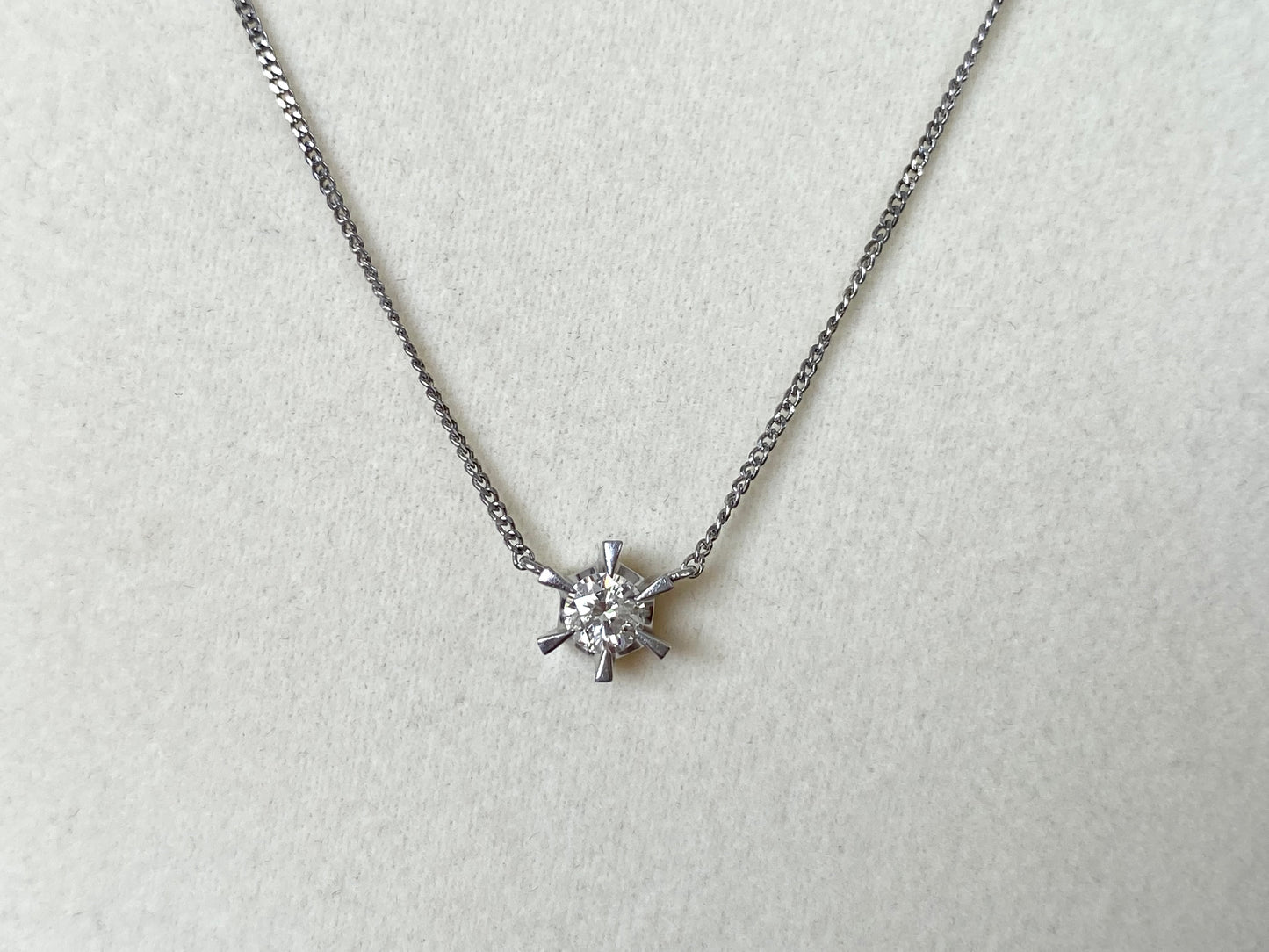 Diamond Solitaire Necklace in Platinum