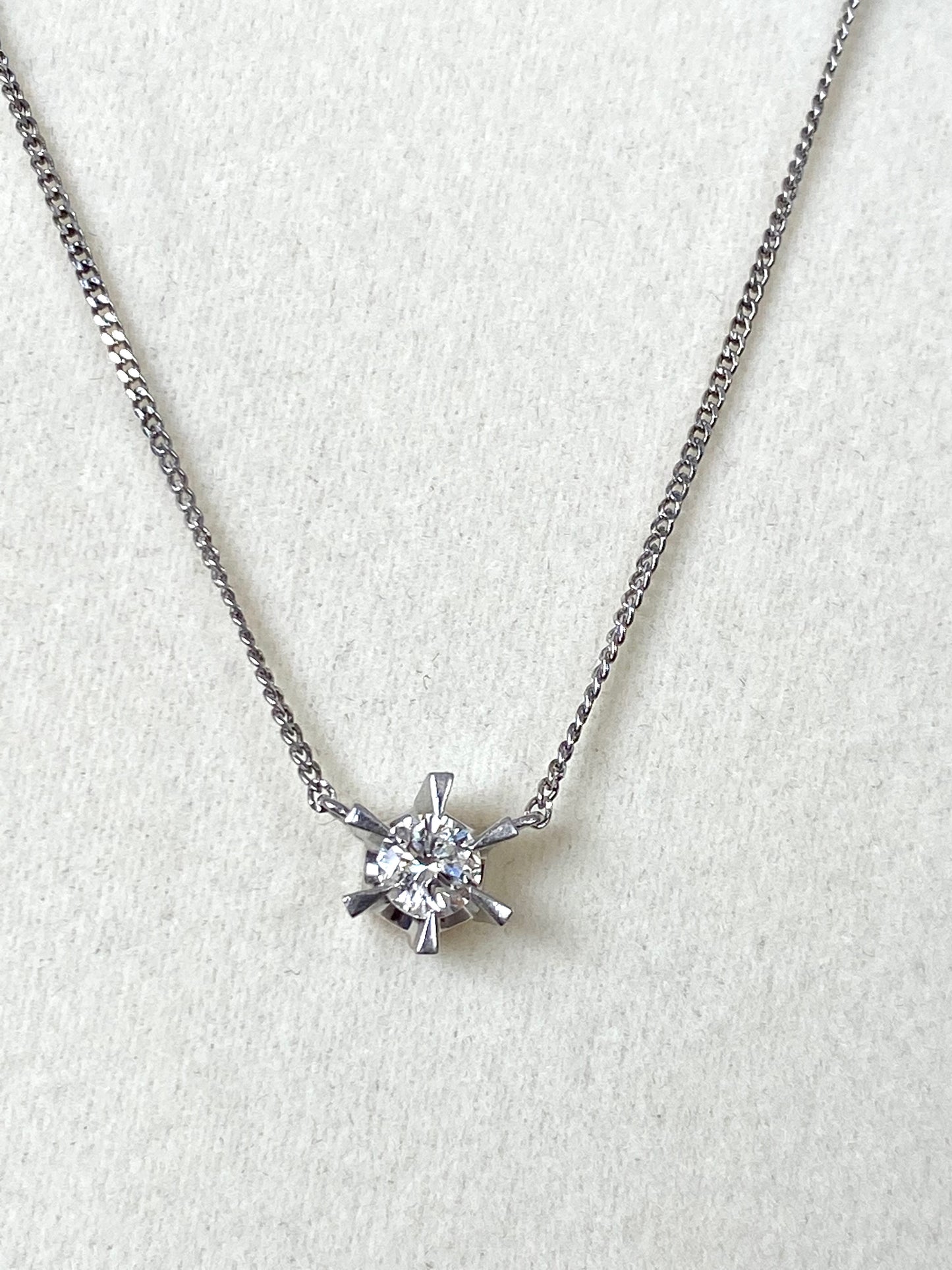 Diamond Solitaire Necklace in Platinum