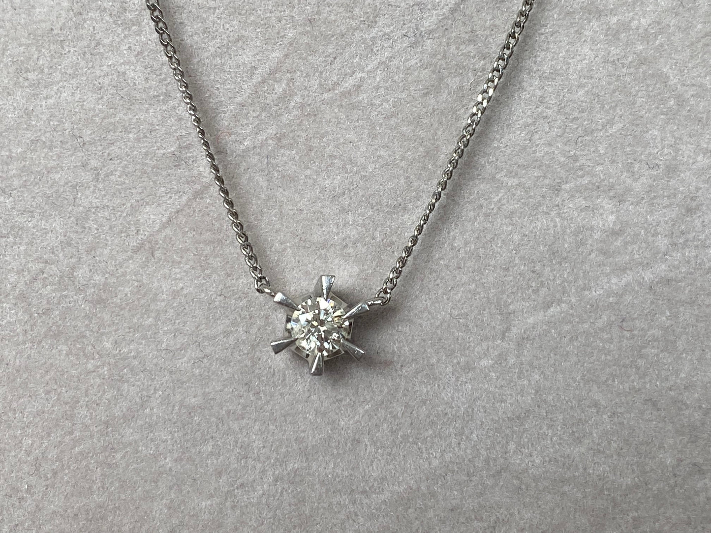 Diamond Solitaire Necklace in Platinum