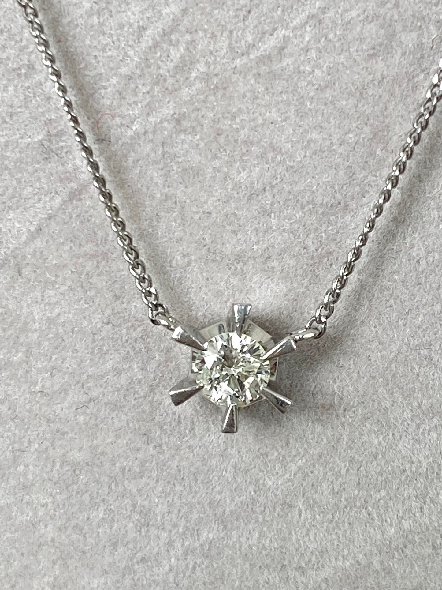 Diamond Solitaire Necklace in Platinum